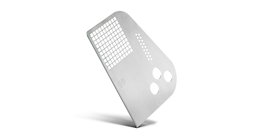 Mit Fly Cut lasergeschnittenes Gitter