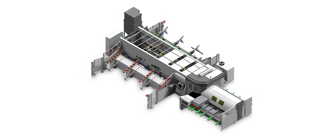 Configuration avec double chargeurs de fardeaux de tubes à l’arrière et chargeur pas-à-pas à l’avant