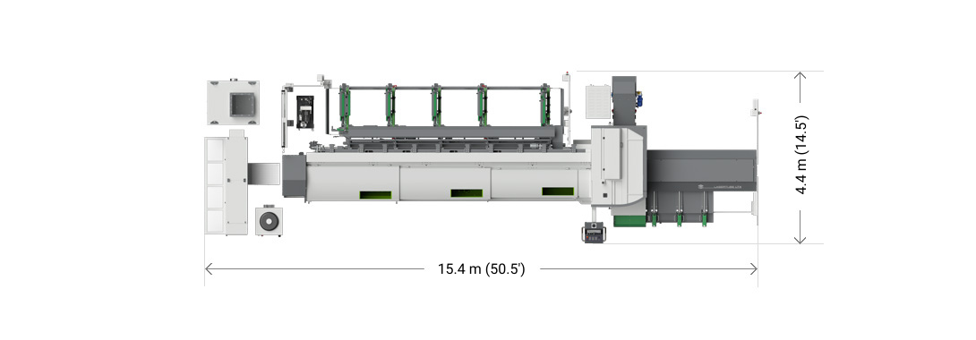 Dimensions du plan de masse de la machine lasertube LTX